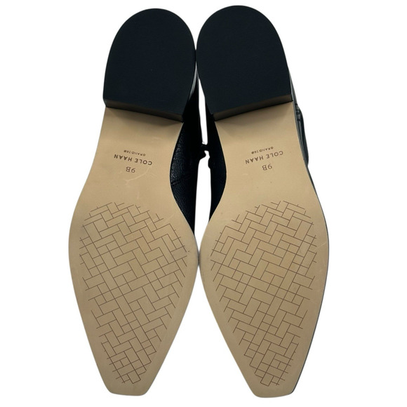 COLE HAAN Naia Black Leather Ankle Boots Womens Size 9B Side Zip New $200 - Picture 11 of 11